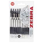 Zebra Pen Z Grip Black Pens Ballpoint, Smooth & Comfortable Ballpoint Pens with Pocket Clip, Retractable & Reliable Biro Pens Multipack - Medium Point, 10 Pack