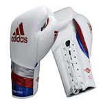 Adidas Boxing Lace Up Gloves, Pro Level Training, Leather, Heavy Bag Workouts & Sparring Mitts, MMA, Kickboxing, Muay Thai, 12oz 14oz 16oz, AdiSpeed