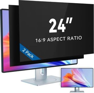 [2-Pack] 24 Inch Computer Privacy Screen Filter for 16:9 Widescreen Monitor, Removable Anti Blue Light 24 In Monitor Anti-Glare & Privacy Filters, Anti Spy Security Screen Protector for 24inch Desktop