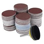 240pcs 2 inch Sanding Discs Pad Kit 60-3000 Grit Sandpaper with 1pc 1/4" Sander Backing Pad and 1pc Foam Buffering Pad for Drill Grinder Rotary Tool, Hook and Loop Sand Paper Assortment