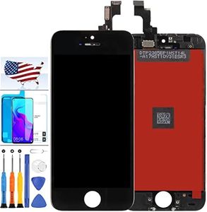 Screen for iPhone 5s/SE 2016 Screen Replacement A1453 A1457 A1518 A1528 A1530 A1533 Screen Replacement 4inch Digitizer LCD Touch Display Assembly +Repair Tools (Not Fit SE 2021/2022) (Black)