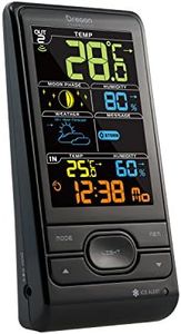 Oregon Scientific Wireless weather station with outdoor sensor with weather warnings (heat, wind, storm, fog, frost) and colour display with adjustable brightness (bright, dimmed, off)