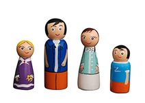 CHANNAPATNA TOYS Wooden Peg Dolls Family (3 Years+) - Pack of 4 | Pretend Play, Open Ended Toys, Waldorf Inspired, Improves Childs Imagination and Creativity