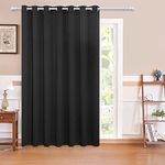 MYSKY HOME Room Divider Curtain Thermal Insulated Blackout Curtain for Living Room Grommet Room Darkening Curtain for Bedroom Patio Door, 1 Panel, W100 x L95 Inch, Black