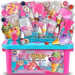 Gift Butter Slime Kit for Girls 10-12, FunKidz Ice Cream Fluffy Slime Making Kit Ages 8-12 Kids Slime Toys Ideal Birthday Present Party Favors