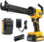 TaskStar Cordless Caulking Gun, Electric Caulk Gun w/2.0Ah Batteries, 5 Adjustable Speeds, 10OZ/300ML Drip-Free Caulk Guns with LED Light, Lightweight Adhesive Gun Kit for Filling, Sealing