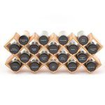 Kamenstein 18 Jar Criss-Cross 2-in-1 Spice Organizer for Countertop or Wall with Spices Included, FREE Spice Refills for 5 Years, Bamboo with Black Caps