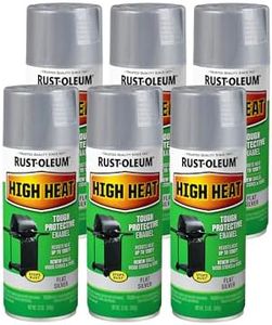 Rust-Oleum High Heat Spray Silver 340g – Withstands Up to 648ºC, Superior Colour Retention, Rust Defence for BBQs, Wood Stoves, Engines – Indoor/Outdoor, Durable Satin Finish, Quick Dry (Pack of 6)