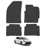 Rubber Car Mats Compatible with Toyota Corolla (2018+) Tailored Fit Rubber Floor Mats Set Accessory Black Custom Fit 4 Pieces with Clips - Anti-Slip Backing, Heavy Duty & Waterproof