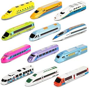 CORPER TOYS Bullet Train Pull Back Toy High Speed City Train Modern Locomotives for Kids Toddle Boys - Bundle of 12