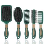 Heyu-Lotus 5 Packs Hair Brush Set, Paddle Brush Women Detangle Hair Brush, Wet Hair Brush Detangling Paddle Brush Anti-Static Curly Hair Brush Detangling Hair Brush Set for Home Salon Supplies