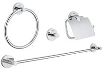 GROHE 40776001 Essentials Master Bathroom Accessories Set, 4-in-1 in Starlight Chrome