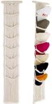Cap Holder-1 Pack Hat Organizer for Baseball Caps, Macrame Hat Rack for Wall, Cap Rack for Baseball Cap Display Boho Macrame Cap Hanger Over Door Organizer Up to 14 Caps