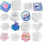 DIY Silicone Resin Mold 5 Shape Containers with Lid, Jewelry Container Box Holder Mold, Coaster, Flower Pot, Ashtray, Pen Candle Soap Holder