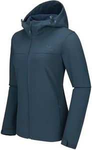 CAMEL CROWN Womens Fleece Lined Softshell Jacket Hooded Waterproof Windproof Lightweight Insulated Winbreaker Hiking Camping