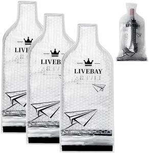 LIVEBAY Reusable Wine Bag for Travel Wine Protector Sleeve for Airplane Car Cruise Protection Luggage Leak-proof Impact Resist, 3 Set