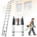 5M/16.4FT Telescoping Ladders With Hooks Multi-Purpose Aluminum Extendable Ladder, Telescope Portable Foldable Loft Ladder for RV, Attic Telescoping Ladders, EN131 Step Ladder, Max Load 330lb/150kg