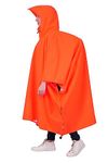 ROCKSPORT Unisex Outdoor Rain Poncho for Adult,Multi Use, Waterproof, Lightweight, Reusable & Packable, One Size Fits MostNeon Orange