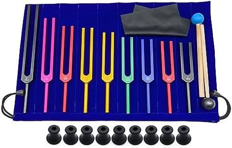 Hcskoss Tuning Fork Set - 9 Colorful Chakra Frequencies 174Hz to 963Hz for Healing Chakra,Sound Therapy,Keep Body,Mind and Spirit in Perfect Harmony