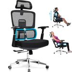 BASETBL Heavy Duty 400LBS Ergonomic Office Gaming Chair with 6-Position Backrest Height and Seat Depth Adjustment, Auto-chasing Lumbar, 4 Lockable Angles 3D Arm High Back XL 180kg Plus Size Big & Tall