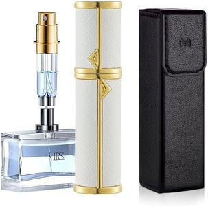 D-LOTUS Travel Perfume Bottle Refillable, Genuine Leather Perfume Atomizer Leakproof Mini Pocket Size Travel Cologne Sprayer for Cruise Car Trip Purse Gift 5ml