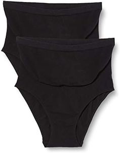 MAMALICIOUS Women's Mlheal Org.Baumwolle Panties 2pack O.a.noos Underwear, Black/Pack: Black, Medium/Large