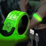 Rivsli LED Armband for Running,1 Pack,USB Rechargeable Safety Light for Runners,High Visibility Light Up Band Reflective Led Bracelet for Night Walking Jogging Cycling Running Gear