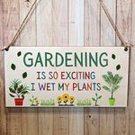 Second Ave Funny Gardening Is So Exciting Wooden Hanging Gift Friendship Rectangle Sign Plaque