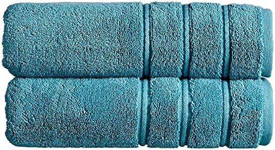 Christy Antalya Large Bath Towels | Set of 2 | 100% Turkish Cotton | 600GSM | Soft Plush Luxury Towel Set | 70cm x 125cm | Quick Dry | Jade Teal