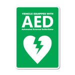 Vehicle Equipped with AED Sticker Decal Safety Sign Car Vinyl