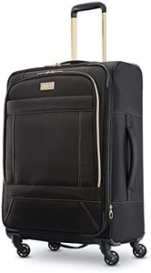 American Tourister Belle Voyage Expandable Softside Luggage with Spinner Wheels, Black, 25-Inch