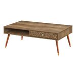 Monarch Specialties I 2836 Coffee Table, Accent, Cocktail, Rectangular, Storage, Living Room, 44" L, Wood, Laminate, Walnut, Mid Century