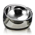 Felli Pet Oblik Spill Proof Dog Food Water Bowl Raised Acrylic Cone, Stainless Steel Tilted Oval Dish Pet Friendly, Slanted Metal Plate Feeder Elevated for Small Medium Size Dog (1.5Cup, Smoky)