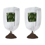 CMINGJ Plant Frost Protection Covers with Viewing Window, 47.2" x 70.8", 2 Pack, Reusable Drawstring Tree Cover, Winter Tree Blanket with Zipper for Outdoor Plants, Frost Protection Cloths(2 Pack)