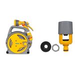 Hozelock Pico Hose Reel, 10 m & Hozelock 2274 Multi Tap Connector Set