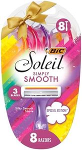 BIC Soleil Simply Smooth Women's Disposable Razors, 3 Blades With Moisture Strip For a Silky Smooth Shave, 8 Piece Razor Gift Set