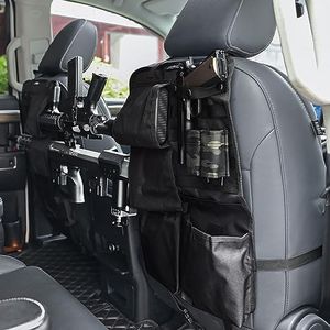 JIPIMON Rifle Holder for Truck, 2pcs Back Seat Gun Rack with Tactical Molle Panel, Car Seat Gun Organizer