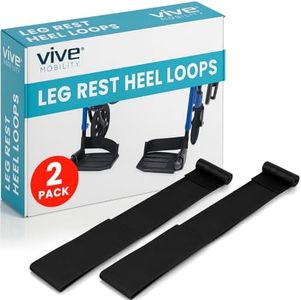 Vive Wheelchair Foot Straps - Heel Loop Wheel Chair Accessories for Added Comfort - Attachment Straps for Wheel Chair Footrests - Replacement Parts for Leg Rests (Black)