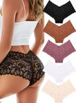 READY TO LOVE Sexy Women's Underwear Lace Shorts V Waist Breathable Cheeky Panties Boyshorts Underwear Women 5 Pack