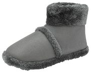 DUNLOP Men's Snugg Warm Faux Suede Design Slipper Boot All Grey Large 11/12 UK