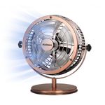 HOLMES 6" Heritage Table Fan, 2 Speeds, 4 Blades, Adjustable 145° Head Tilt, Metal Construction, Ideal for Home, Bedrooms, Dorm Rooms or Office, Brushed Copper