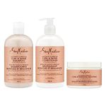 Shea Moisture Coconut & Hibiscus Shampoo, Conditioner & Curl Enhancing Smoothie To Cleanse & Restore Shine Hair Care Pack Formulated Without Sulfates, Silicones, Parabens, Phthalates, Mineral Oil or Petrolatum 3 Pack