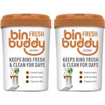 Bin Buddy Fresh Coconut 450g, Pack of 2 - Bin Freshener Deodoriser Powder, Leaves Your Bin Smelling Great - Suitable for Indoor and Outdoor Bins