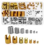 Yuhtech 116 Pcs M3 M4 M5 M6 M8 M10 M12 Galvanized Self Tapping Threaded Insert and Stainless Steel Wire Thread Repair Insert Assortment