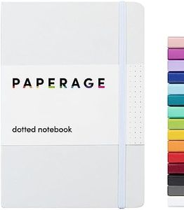 PAPERAGE Dotted Journal Notebook, (White), 160 Pages, Medium 5.7 inches x 8 inches - 100 GSM Thick Paper, Hardcover