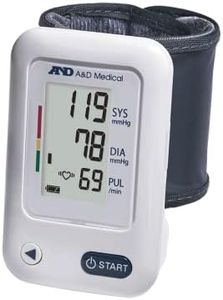 A&D Medical Essential One Button Wrist Blood Pressure Monitor (5.3-8.5"/13.5-21.5 cm Range Cuff) One Click Operation with Easy to Read Digital LCD Screen, Portable Home BP Monitor