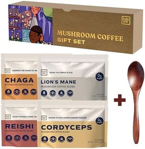 Fully Joe Gift Set Mushroom Instant Coffee with Superfood Mushrooms, Includes Lion's Mane, Reishi, Chaga, Cordyceps Mixed With Gourmet Arabica Instant Immune Boosting Coffee for Focus & Gut Health