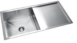 SHISHA Hand Made Kitchen Sink 304 Grade Stainless Steel 36 x 18 x 8.5 Inch Single Bowl with Drain Board