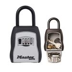 MASTER LOCK Portable Key Safe with Shackle, Medium 90 x 157 x 40 mm, Outdoor, for Home Office Industries Vehicles