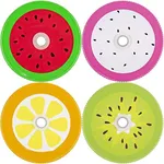 Southern Homewares Fruit Pattern Mason Sipper Jar Lids W/Hole For Straws, Party Favor Set 4